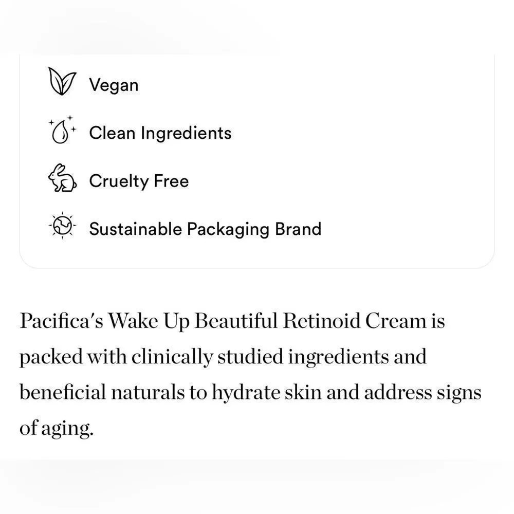LAST 1! Pacifica Wake Up Beautiful Overnight Retinoid Cream Moisturizer NEW